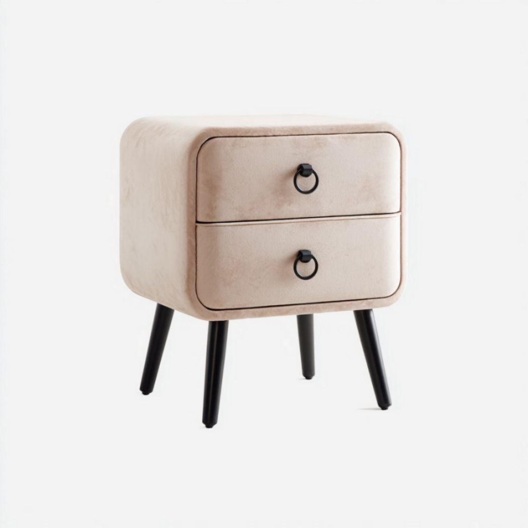 Comodino con 2 cassetti, beige