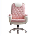 Sedia da ufficio imbottita rosa con base cromata
