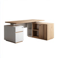Scrivania da Ufficio con Mobile di Supporto in Legno e Laminato